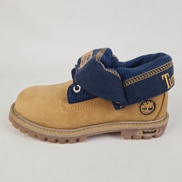 Timberland Roll Top Thermal Little Kids Boots Wheat Leather - Picture 2 of 9